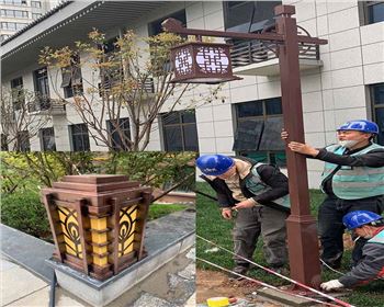西安小區庭院燈、柱頭燈項目案例  陜西蘭光路燈廠產品